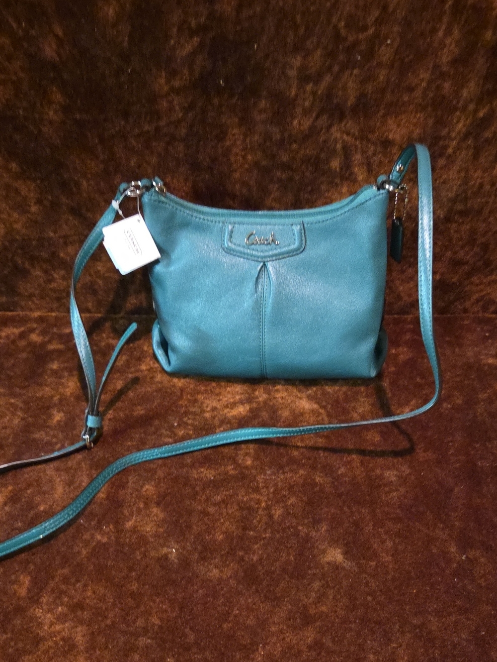 Coach Teal Leather Crossbody Purse